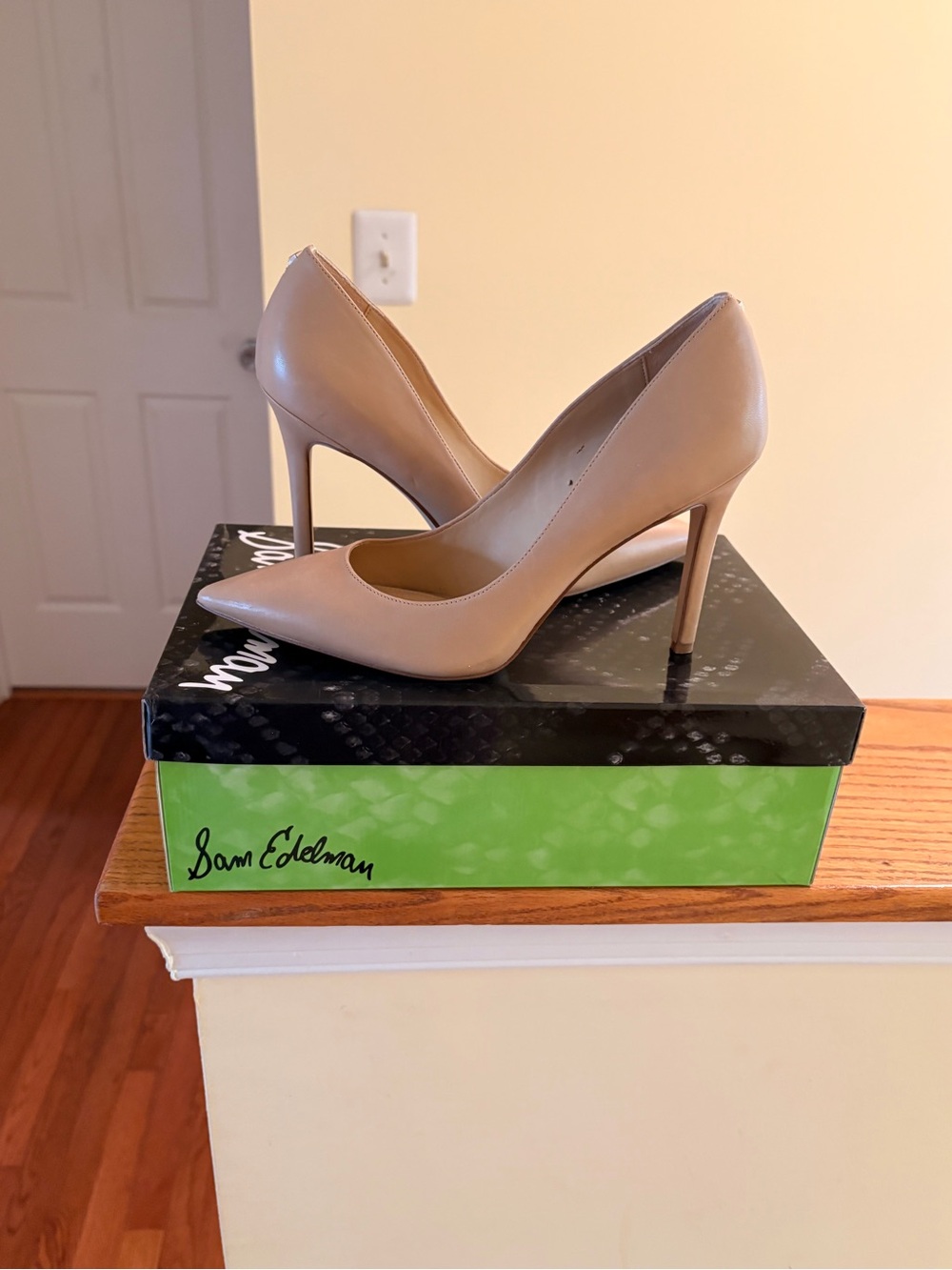 Sam Edelman Beige Pointed-Toe Stiletto Pumps